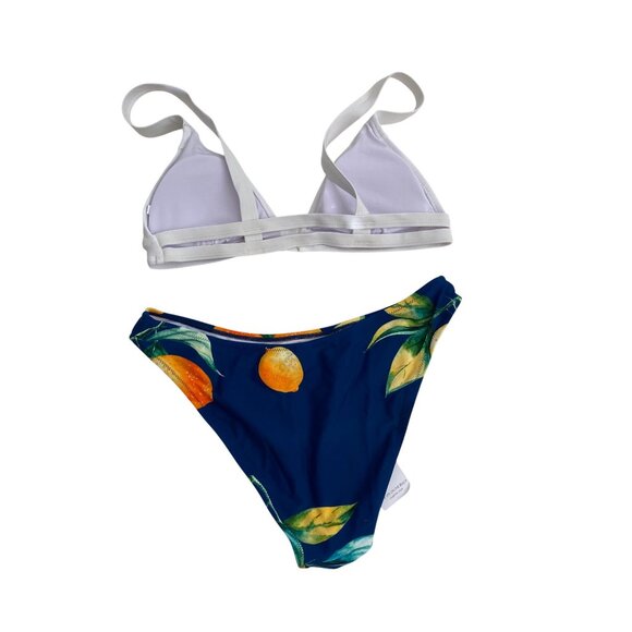 Cupshe White & Blue Lemon Print Bikini Set - Picture 2 of 8